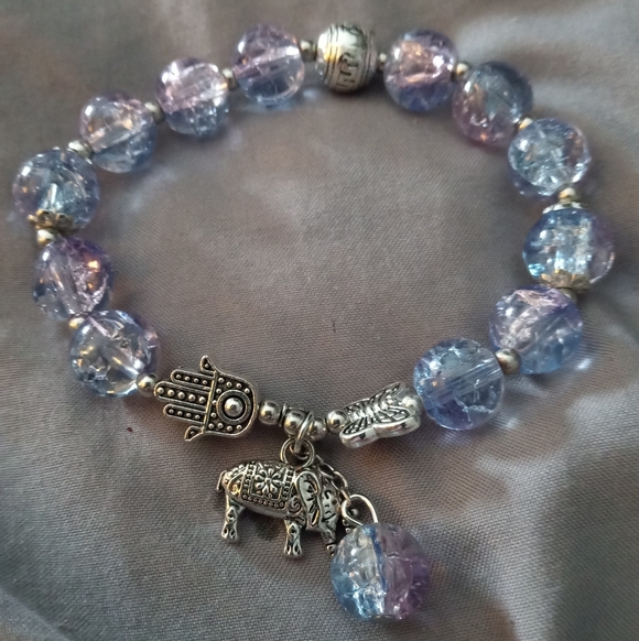 aurora borealis Jewelry - AURORA BOREALIS/STERLING Lucky Bracelet Elephant Trunk Up Charms Offers Welcome